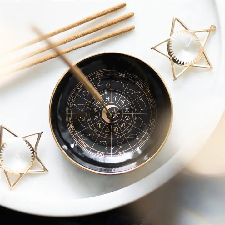 Porte encens & soucoupes : Astrology Wheel